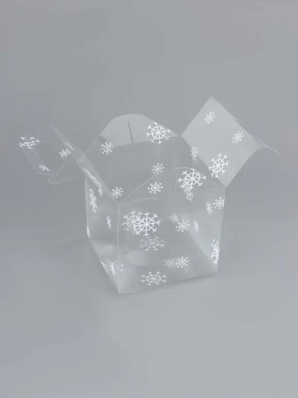 Коробка подарочная новогодняя складная ПВХ &laquo;Праздничное настроение&raquo; 11&times;11&times;11 см .