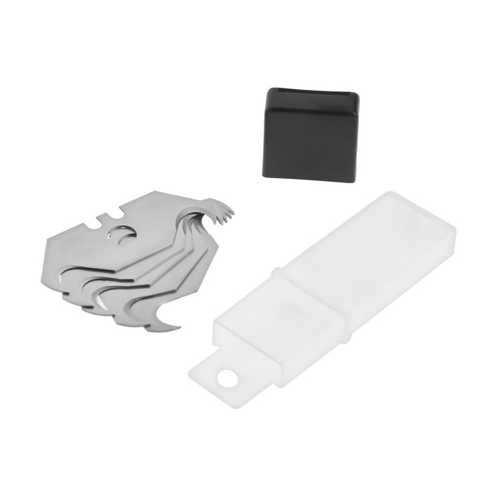 Лезвия для ножей ТУНДРА, трапециевидные крючкообразные, 19 мм, 5 шт. Лезвия для ножей ТУНДРА, трапециевидные крючкообразные, 19 мм, 5 шт.