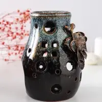 Аромалампа для эфирных масел &laquo;Полевой цветок&raquo;, керамика, коричневая, 9&times;9.5&times;13.5 см
