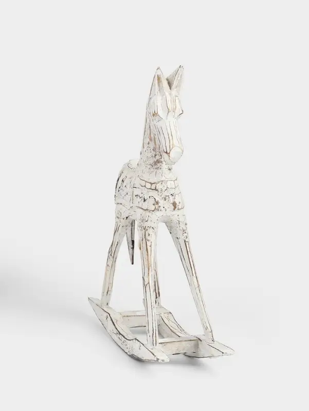 Сувенир интерьерный &laquo;Лошадка-качалка&raquo;, 27&times;7.5&times;32 см, дерево, белый антик