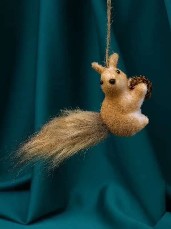 Украшение ёлочное Украшение ёлочное "Бельчонок" 8х13 см, бежевый