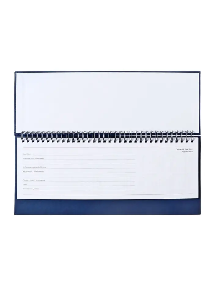 Планинг недатированный 100 х 300 мм, 56 листов, на гребне, обложка из искусственной кожи, синий Планинг недатированный 100 х 300 мм, 56 листов, на гребне, обложка из искусственной кожи, синий