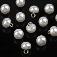 Пуговица на ножке, d=8 мм, белая