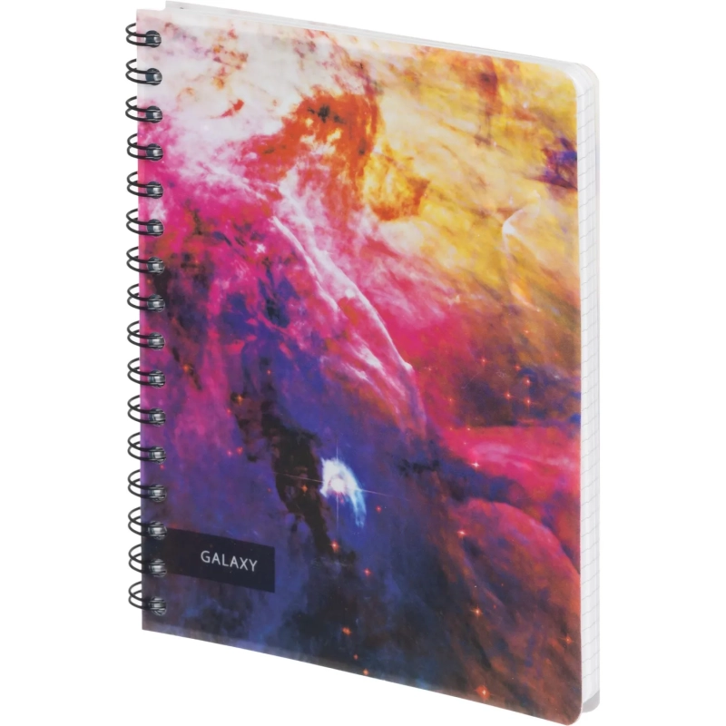 Бизнес-тетрадь 120л,А5,Space Galaxy,210х152мм,70квм,белый,карман