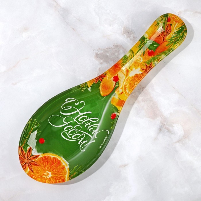 Подарочный набор новогодний «С Новым годом!»: подставка под ложку, лопатка Подарочный набор новогодний «С Новым годом!»: подставка под ложку, лопатка