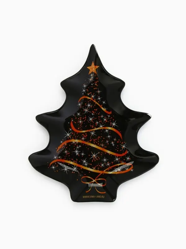 Тарелка новогодняя плоская &laquo;Ёлочка&raquo;, 19.5&times;16.5 см