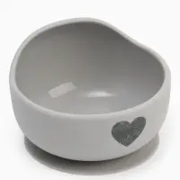 Тарелка детская на присоске и ложка, серый, Mum&Baby Тарелка детская на присоске и ложка, серый, Mum&Baby