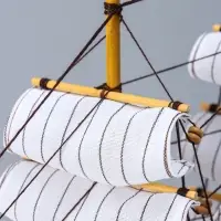 Сувенирная модель корабля &laquo;Трёхмачтовый&raquo;, борта светлое дерево, паруса белые, 59&times;10&times;49 см