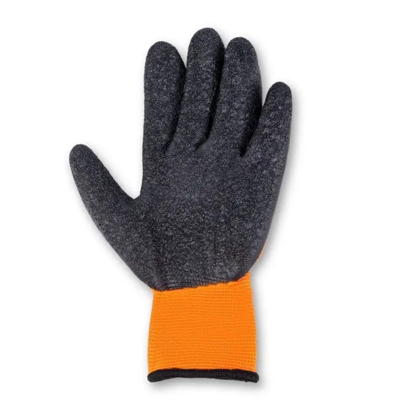 Перчатки нейлоновые с ребристым латексным покрытием (оранжево-черные) 1 пара AVS RP-07