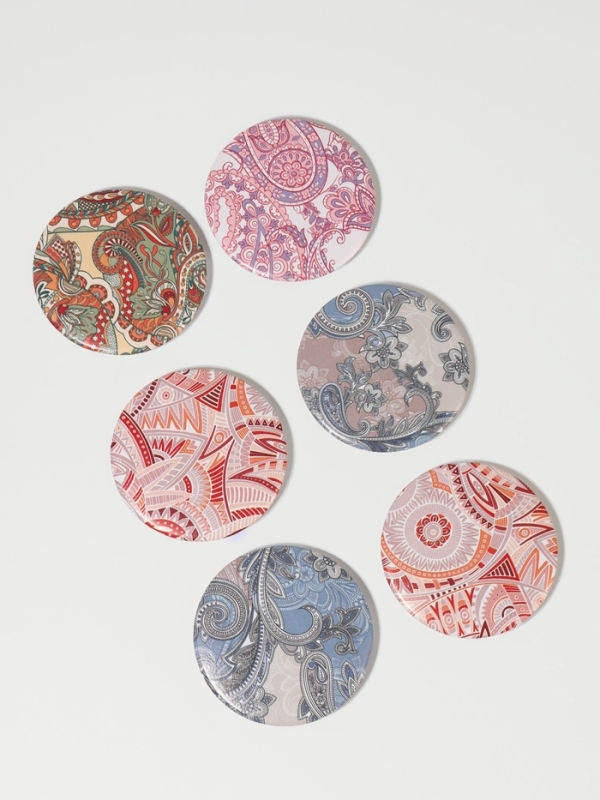 Зеркало складное «Орнамент», d = 7,5 см, с увеличением, цвет МИКС