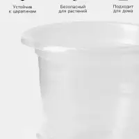 Горшок для орхидей с поддоном, 2 л, пластиковый, прозрачный