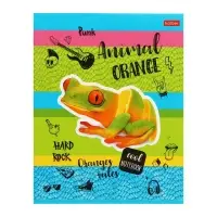 Тетрадь 80 листов в клетку Animals orange, обложка мелованный картон, выборочный лак, блок 65 г/м&sup2;, МИКС