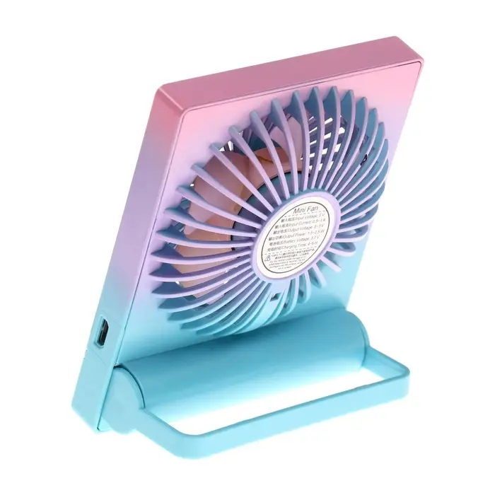 Вентилятор настольный YS2202B, портативный, осевой, 500 мАч, 3 режима, розово-сиреневый
