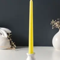 Набор свечей античных 25 см, 3 шт., 58 г, 7 ч, пастельно-жёлтый