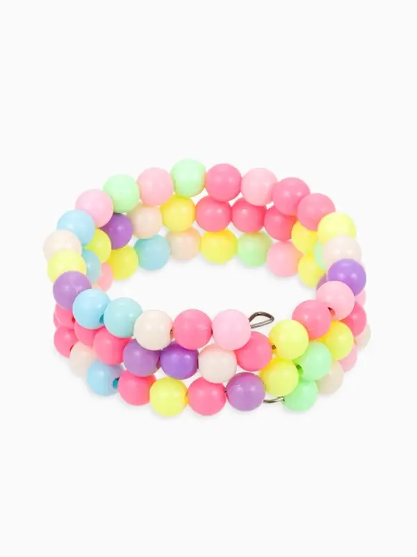 Браслет-пружинка детский &laquo;Выбражулька&raquo;, бусинки, d=6 см три ряда, цветной