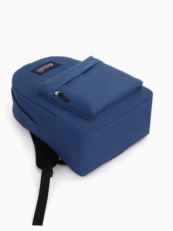 Рюкзак школьный на молнии, с карманом, однотонный, размер 30&times;14&times;41 см, синий