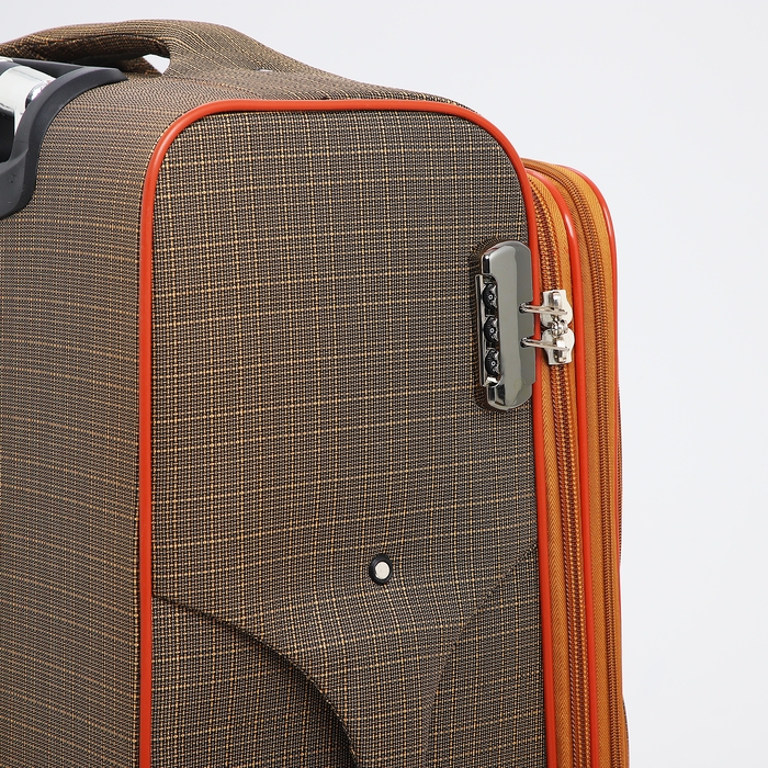 Чемодан большой 95 л (L), отдел на молнии, с расширением, кодовый замок, 3 колеса, 2 наружных кармана, цвет коричневый Чемодан большой 95 л (L), отдел на молнии, с расширением, кодовый замок, 3 колеса, 2 наружных кармана, цвет коричневый