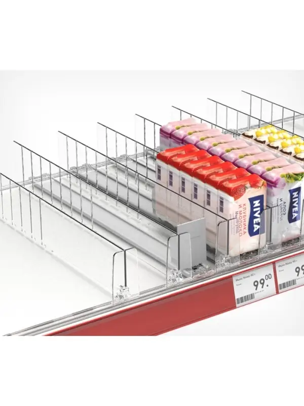 Пластиковый обламывающийся разделитель c передним ограничителем 6 см, 18.5-38.5&times;3.5&times;6 см