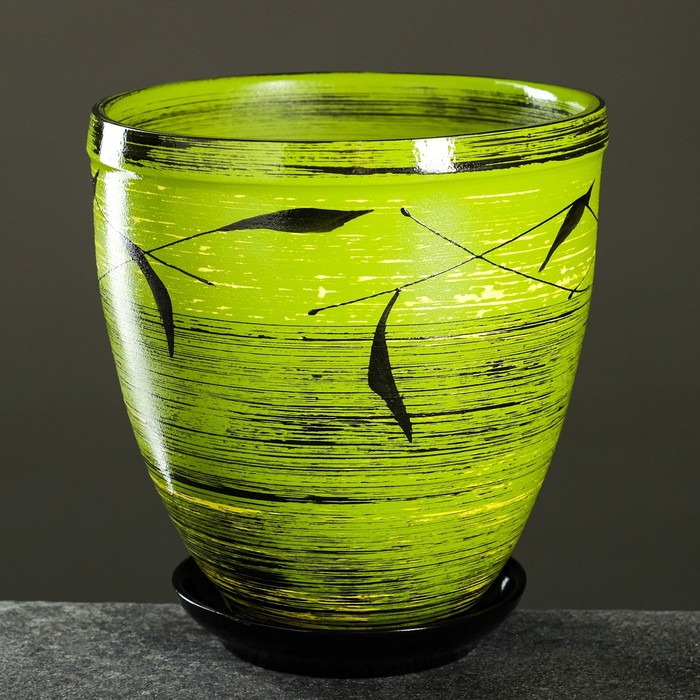 Горшок цветочный Горшок цветочный "Листья" с поддоном 2,4л