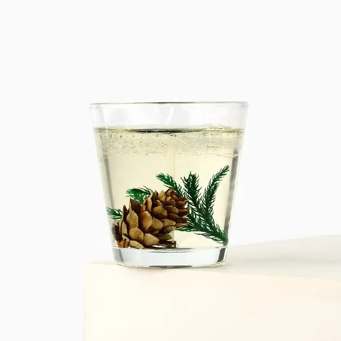 Свеча новогодняя гелевая &laquo;Еловый лес&raquo;, с декором внутри, 5&times;6 см