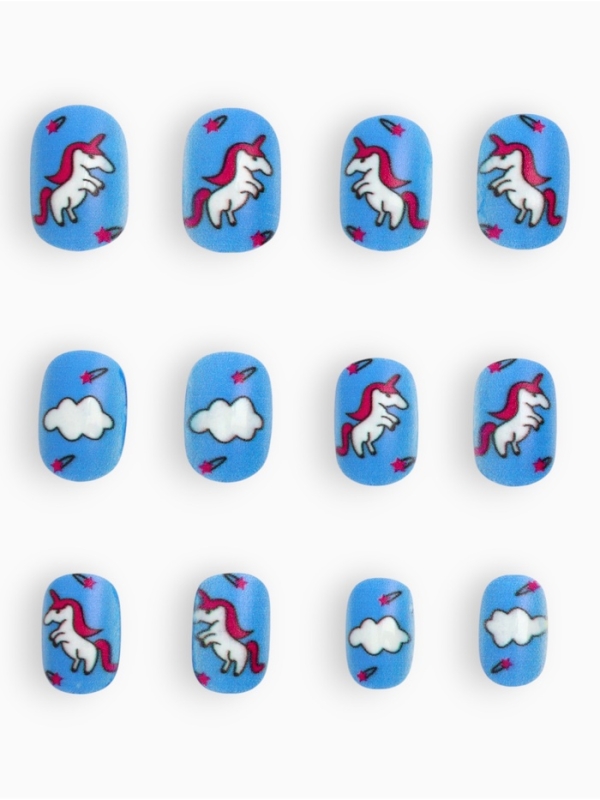 Детские накладные ногти "Единорог", 12 шт