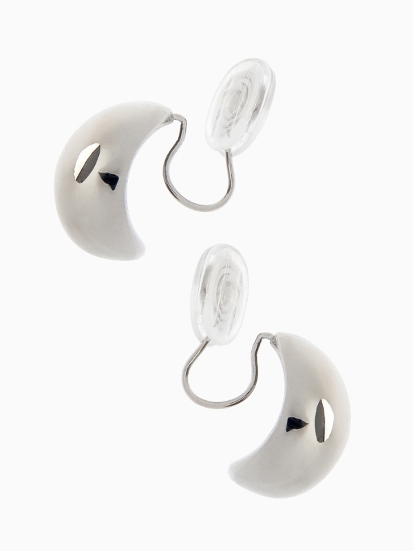 Клипсы «Тренд» крупная капля, цвет серебро Клипсы «Тренд» крупная капля, цвет серебро