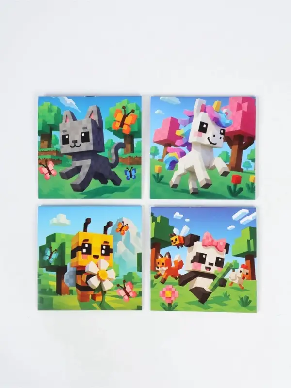 Блокнот 10х10см, 16 л. МИКС "Пиксели"