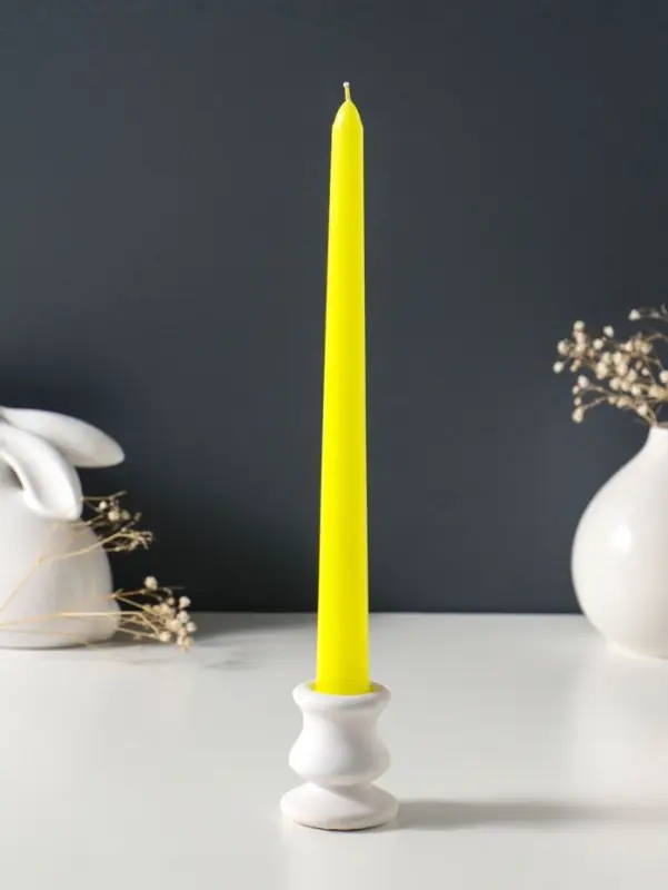 Набор свечей античных 25 см, 2 шт., 58 г, 7 ч, жёлтый