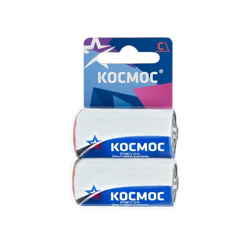 Батарейка Космос R14 C BL2 Zinc Carbon 1.5V (2/24/192) Батарейка Космос R14 C BL2 Zinc Carbon 1.5V (2/24/192)