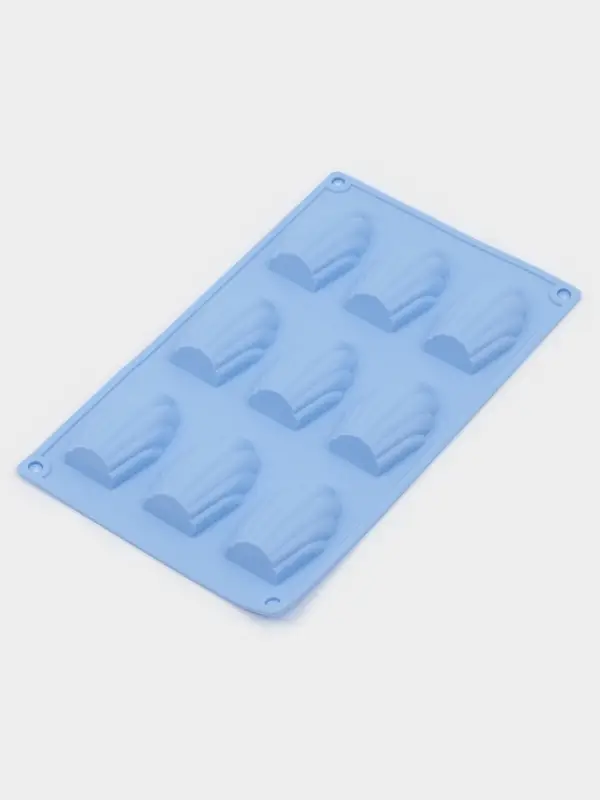 Форма для выпечки Доляна &laquo;Мадлен&raquo;, силикон, 28&times;17&times;2 см, 9 ячеек (6.7&times;4.5&times;1.3 см), голубая