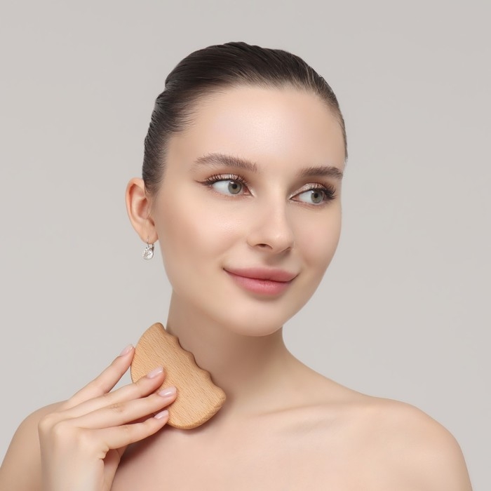 Массажёр Гуаша «Волна», 9 × 5,5 см, деревянный