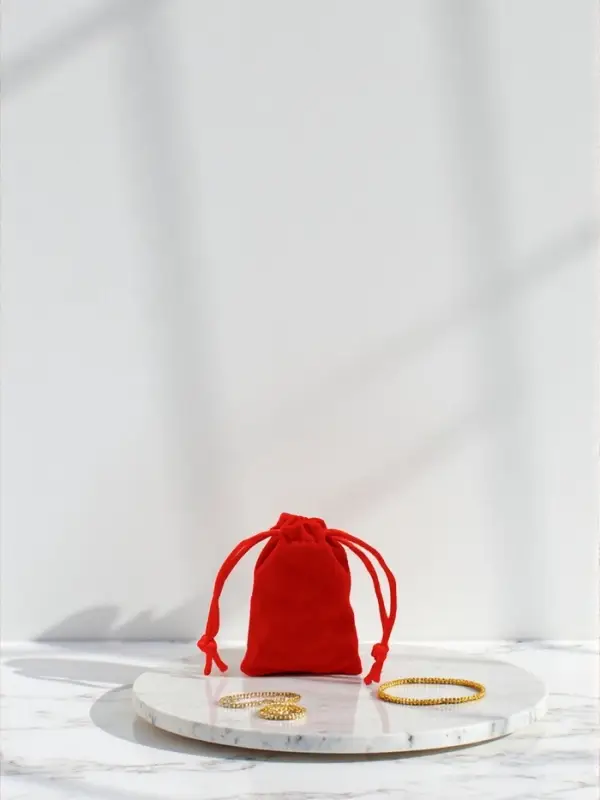 Набор мешочков подарочных 50шт. бархатный &laquo;Классика&raquo;, 5&times;7, цвет красный (1145888)