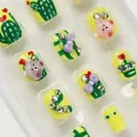 Детские накладные ногти &laquo;Мишка&raquo;, 12 шт.