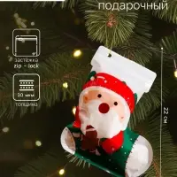 Пакет подарочный новогодний &laquo;Санта&raquo;, с zip - lock застежкой, 18&times;22 см