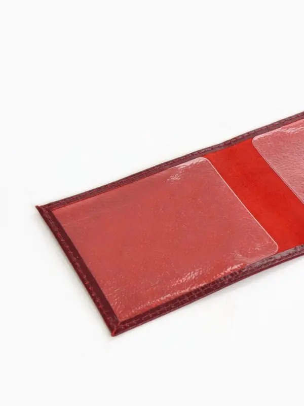 Обложка на удостоверение, 10.5 см, гладкая, бордовая
