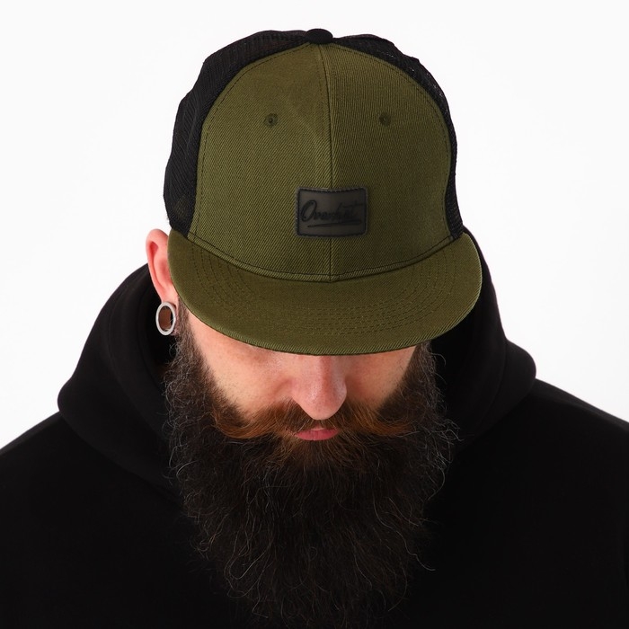 Кепка мужская с прямым козырьком Overhat, цвет зелёный, сетка, р-р 56