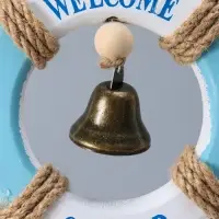 Сувенир интерьерный дерево "Спасательный круг с колоколом" 10,8х10,8х1,3 см
