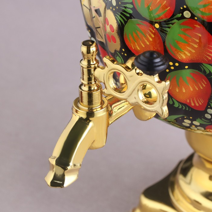 Набор «Хохлома», овал, 3 предмета, самовар 3 л, заварочный чайник 0,7 л, поднос Набор «Хохлома», овал, 3 предмета, самовар 3 л, заварочный чайник 0,7 л, поднос