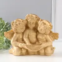 Фигура с подставкой под мелочи "Три ангела" слоновая кость, 30х23х14 см