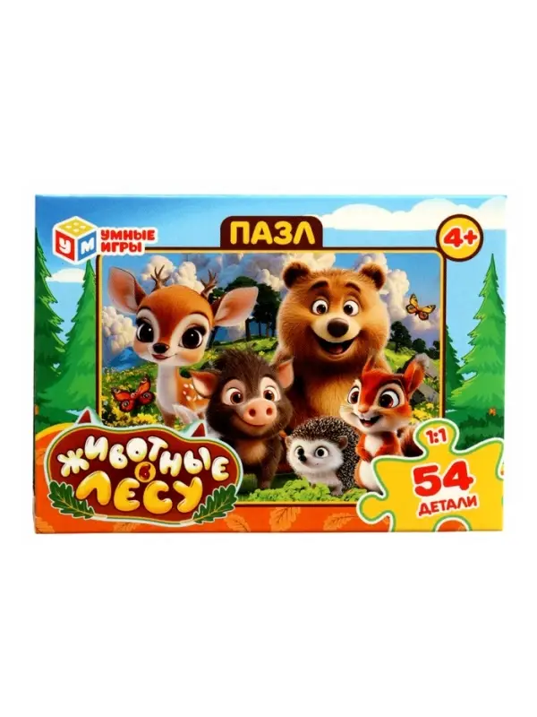 Пазл 54 эл. "Животные в лесу", 17,5 х 13 см