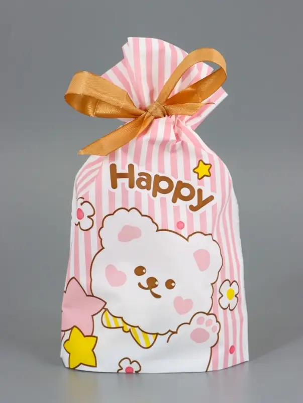 Пакет полиэтиленовый подарочный с лентой, Пакет полиэтиленовый подарочный с лентой, "Счастье", 13 х 23 см