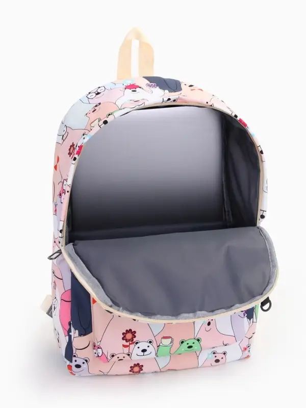 Рюкзак школьный &laquo;Мишка&raquo;, с пеналом, 29&times;12&times;41 см, разноцветный