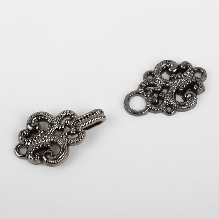 Декоративная застёжка, 4,5 × 1,5 см, цвет чёрный Декоративная застёжка, 4,5 × 1,5 см, цвет чёрный