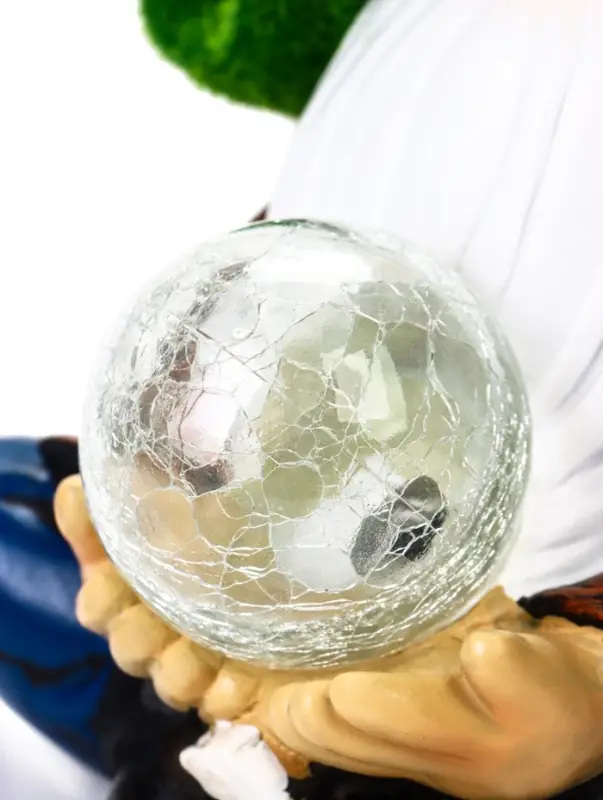 Садовая фигура - фонарь из полистоуна &laquo;Гном предсказатель&raquo;, 16&times;16&times;27 см, Greengo