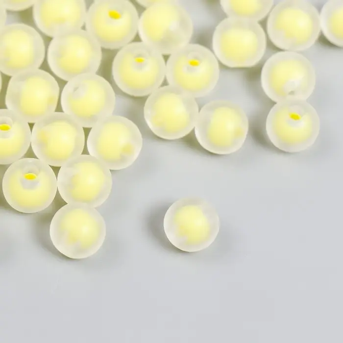 Бусины пластик "Жёлтые" матовые 20 гр d=0,8 см