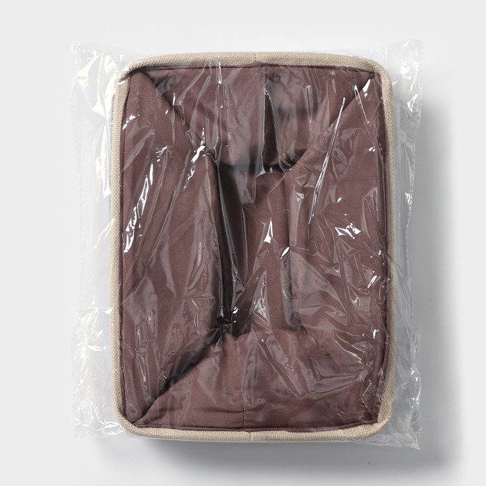 Короб для хранения вещей LaDо́m, 31.5×23×19 см, серо-бежевый Короб для хранения вещей LaDо́m, 31.5×23×19 см, серо-бежевый