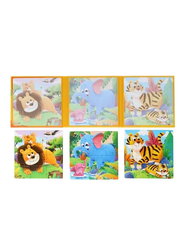 Книжка-деревяшка пазл Книжка-деревяшка пазл "Животные"