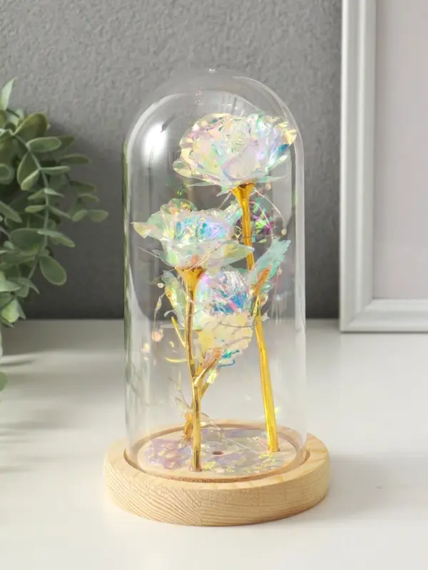 Сувенир свет Сувенир свет "3 розы в колбе" LED 3хААА серебристый 11х11х22 см