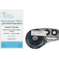 Картридж Vell M21-750-499 (19.05 мм / 4.87 м,нейлон,чер. на бел,VL110895)