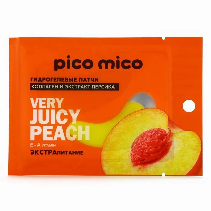 Патчи для области вокруг глаз Very juicy peach, 1 пара, гидрогелевые с коллагеном и экстрактом персика, PICO MICO Патчи для области вокруг глаз Very juicy peach, 1 пара, гидрогелевые с коллагеном и экстрактом персика, PICO MICO